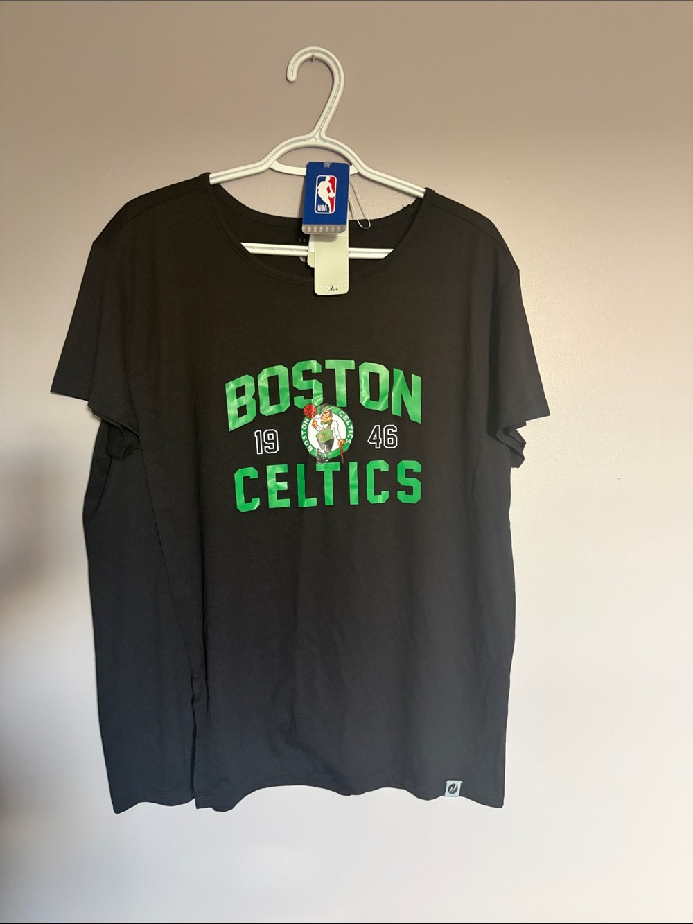 NBA Boston Celtics Black Tee with Green Logo